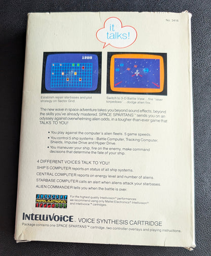 Space Spartans (Intellivision) 1982 | Mattel Electronics | Complete Video Game + 2 Inlays