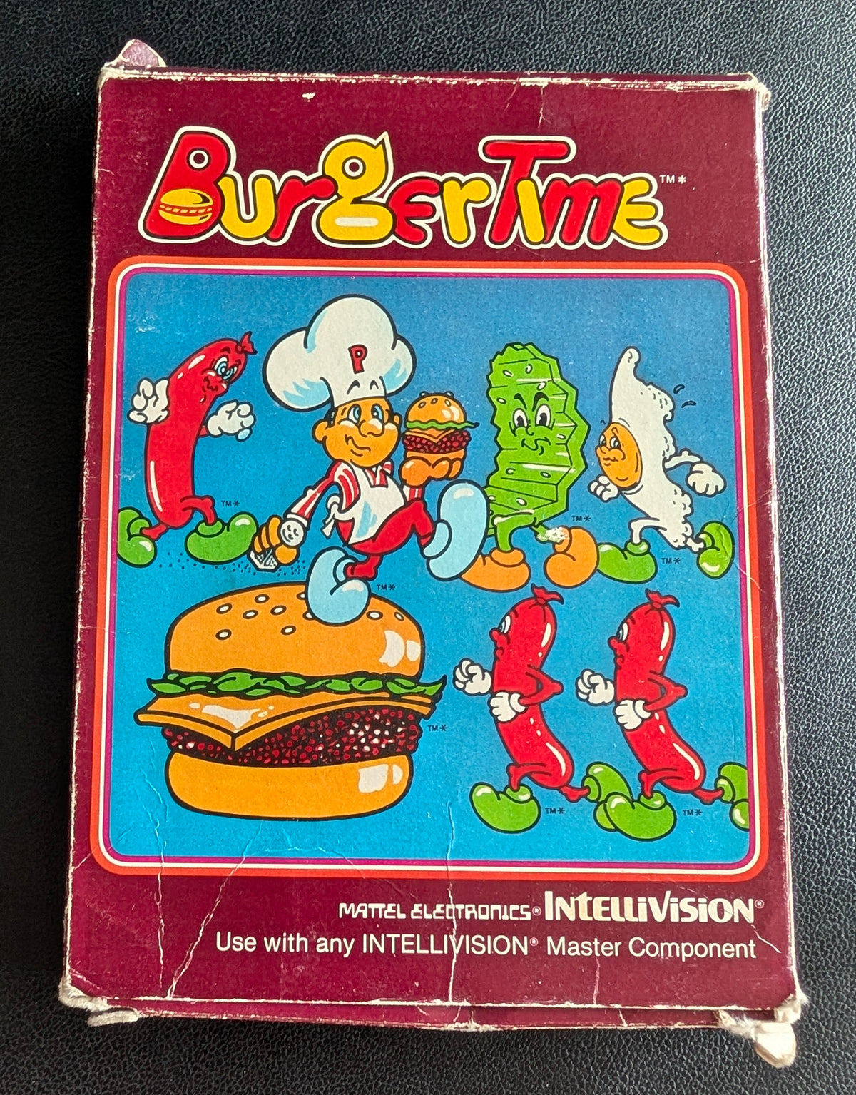 BurgerTime (Intellivision) 1982 | Mattel Electronics | Complete Video Game + 2 Inlays