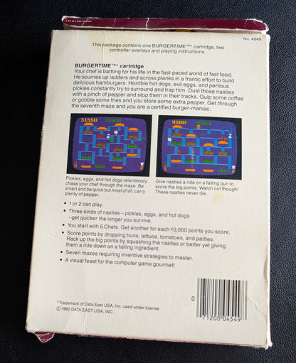 BurgerTime (Intellivision) 1982 | Mattel Electronics | Complete Video Game + 2 Inlays
