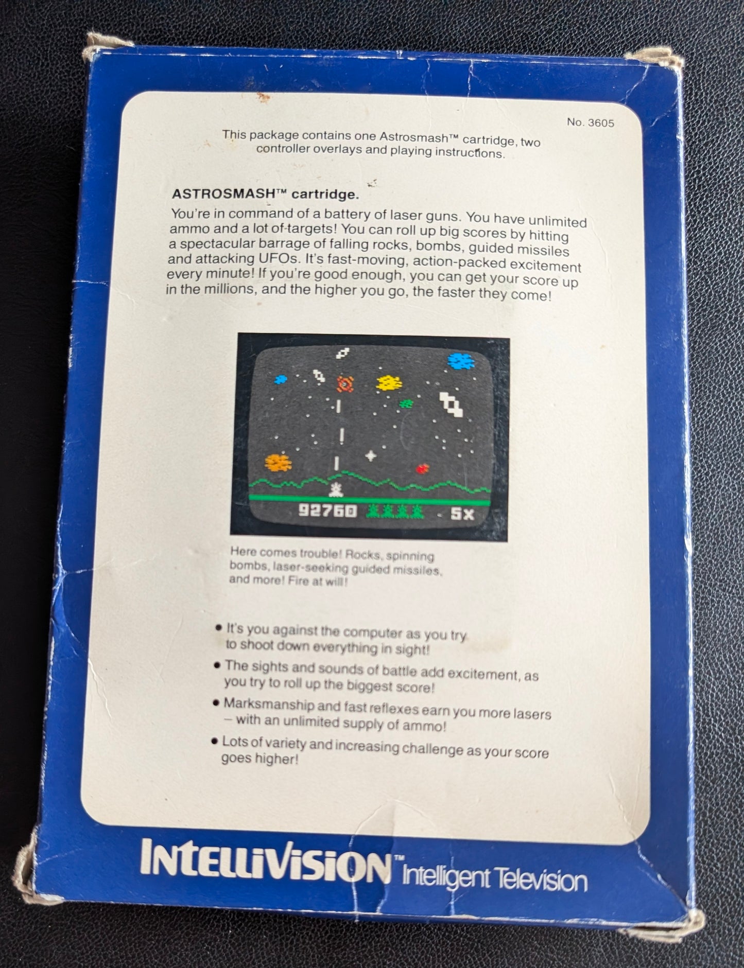 Astrosmash (Intellivision) 1981 | Mattel Electronics | Complete Video Game + 2 Inlays
