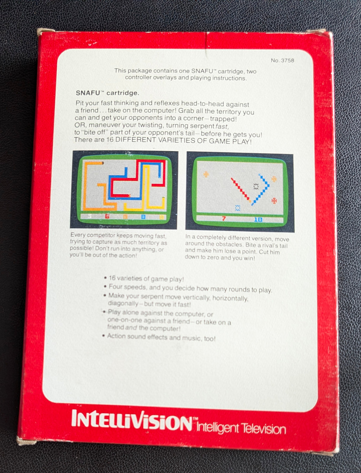 Snafu (Intellivision)(VG) 1981 | Mattel Electronics | Complete Video Game + 2 Inlays