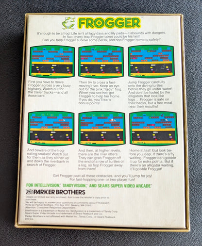 Frogger (Intellivision)(VG) 1983 | Parker Brothers | Complete Video Game + Original Inlay