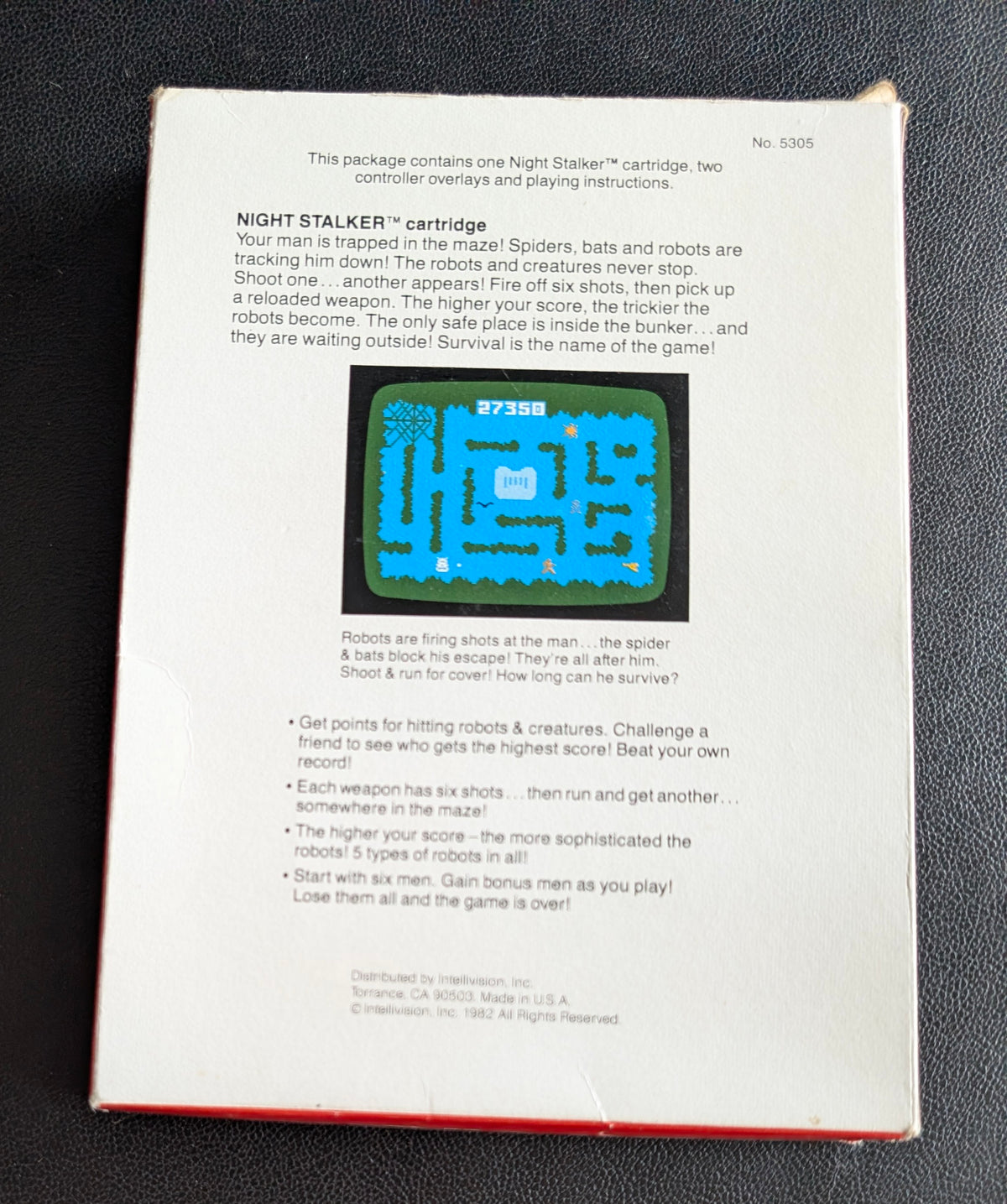 Night Stalker (Intellivision) 1982 | Mattel Electronics | Complete Video Game + Original Inlay