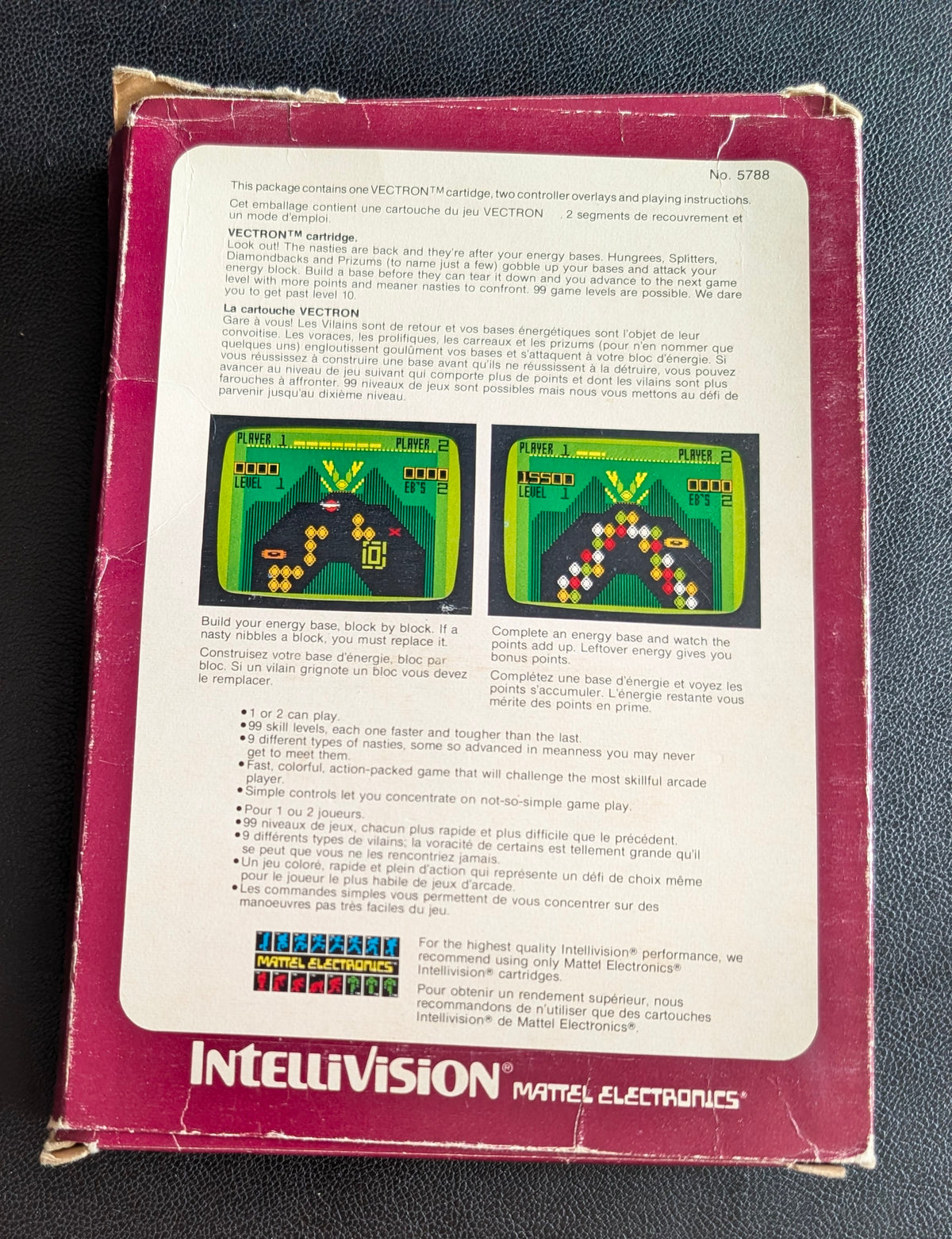 Vectron (Intellivision) 1982 | Mattel Electronics | Complete Video Game + Original Inlay