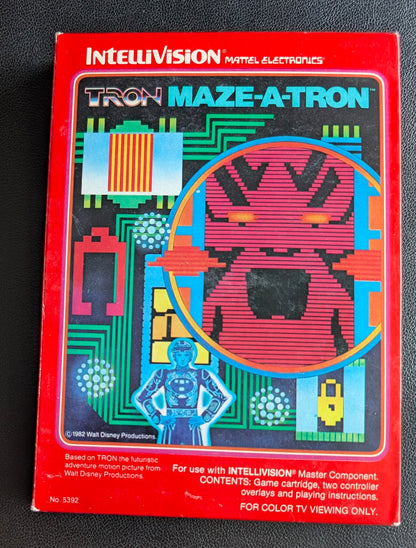 TRON Maze-A-Tron (Intellivision) 1982 | Mattel Electronics | Complete Video Game + Original Inlays