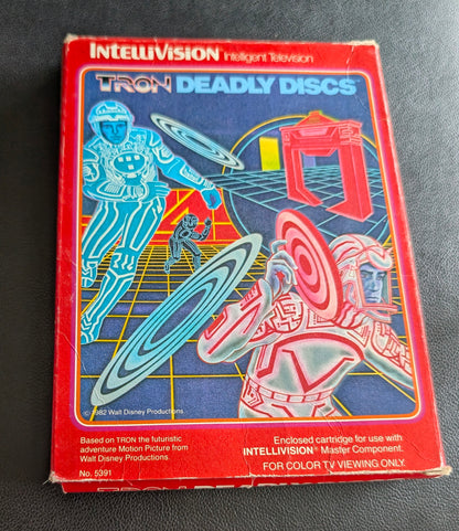 TRON Deadly Discs (Intellivision) 1982 | Mattel Electronics | Complete Video Game + 2 Inlays
