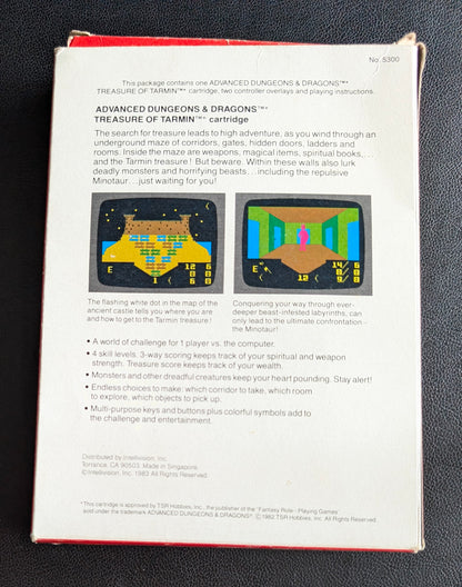 Advanced Dungeons & Dragons: Treasure of Tarmin (Intellivision) 1983 | Mattel Electronics | Complete Video Game + 2 Inlays