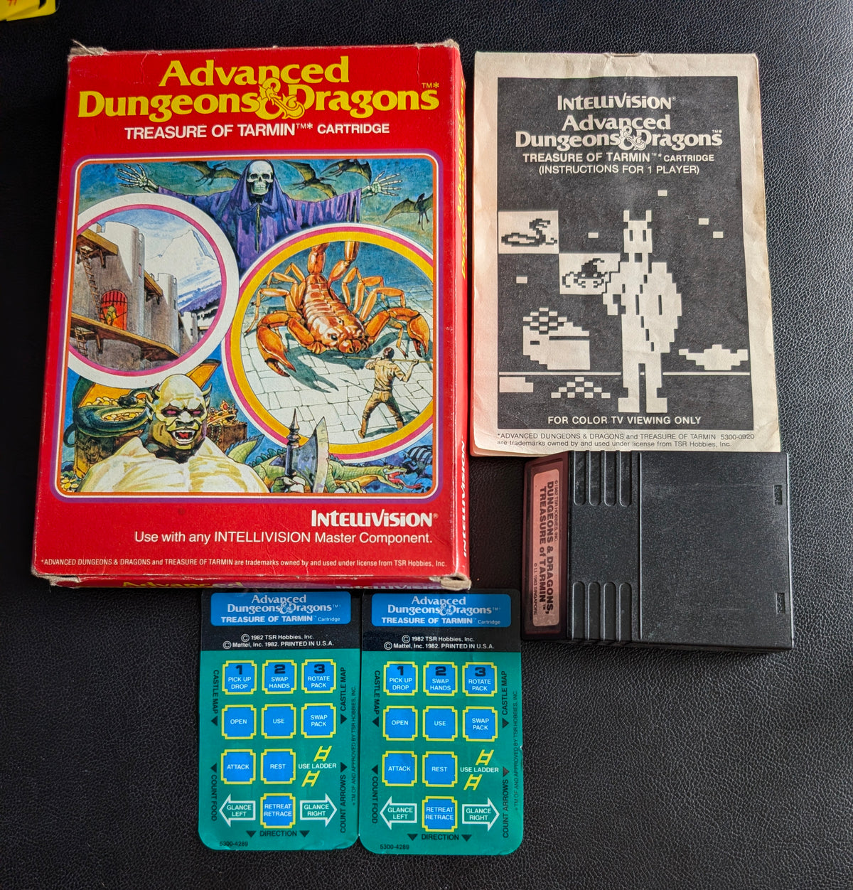 Advanced Dungeons & Dragons: Treasure of Tarmin (Intellivision) 1983 | Mattel Electronics | Complete Video Game + 2 Inlays