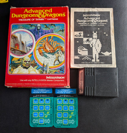 Advanced Dungeons & Dragons: Treasure of Tarmin (Intellivision) 1983 | Mattel Electronics | Complete Video Game + 2 Inlays