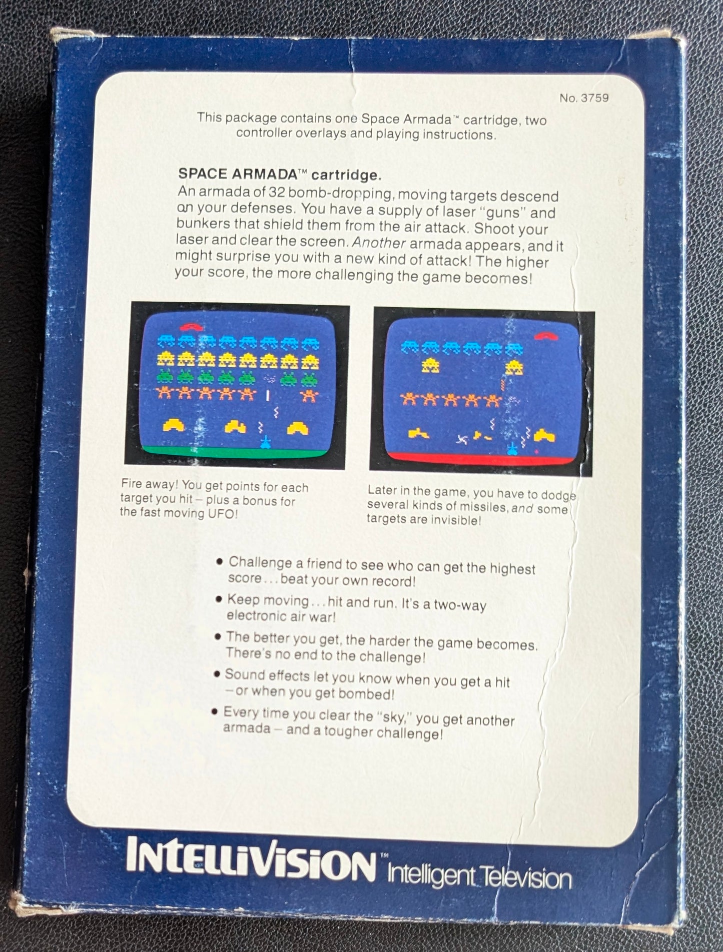 Space Armada (Intellivision) 1981 | Mattel Electronics | Complete Video Game + 2 Inlays