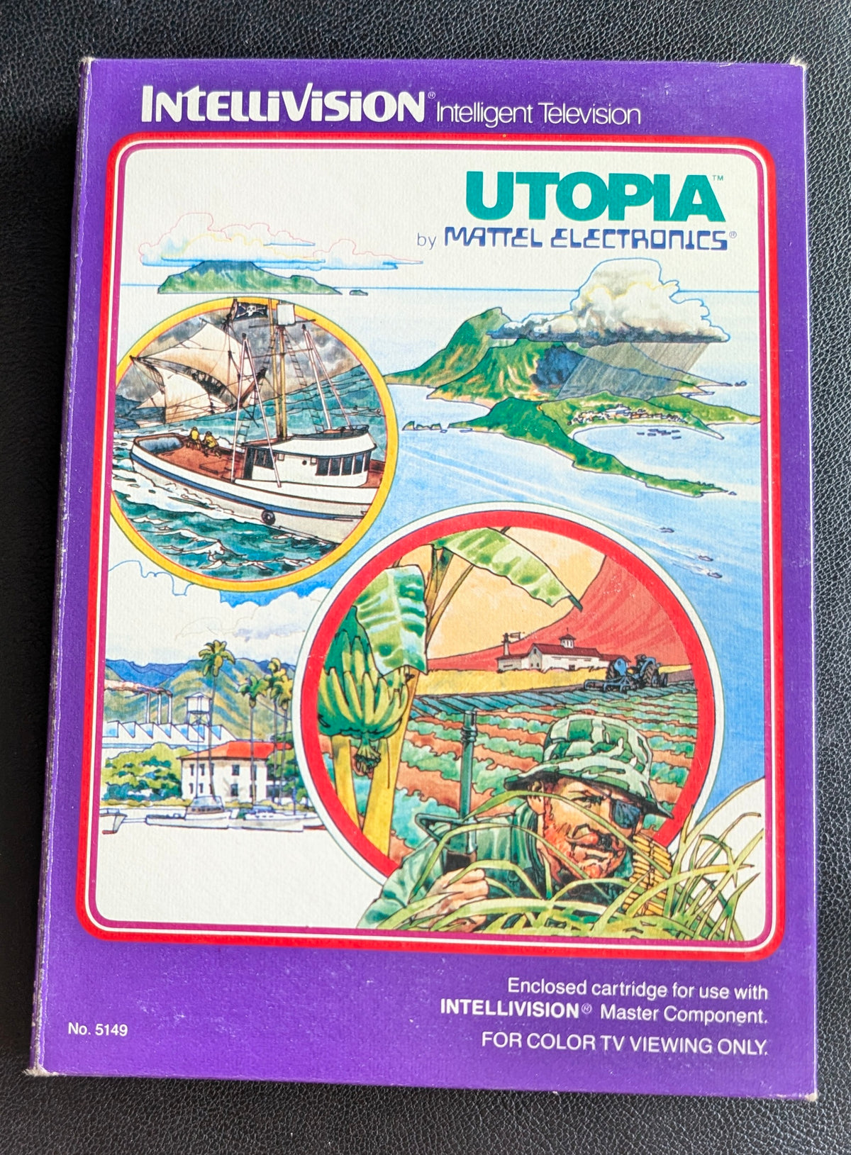 Utopia (Intellivision) 1981 | Mattel Electronics | Complete Video Game + 2 Inlays