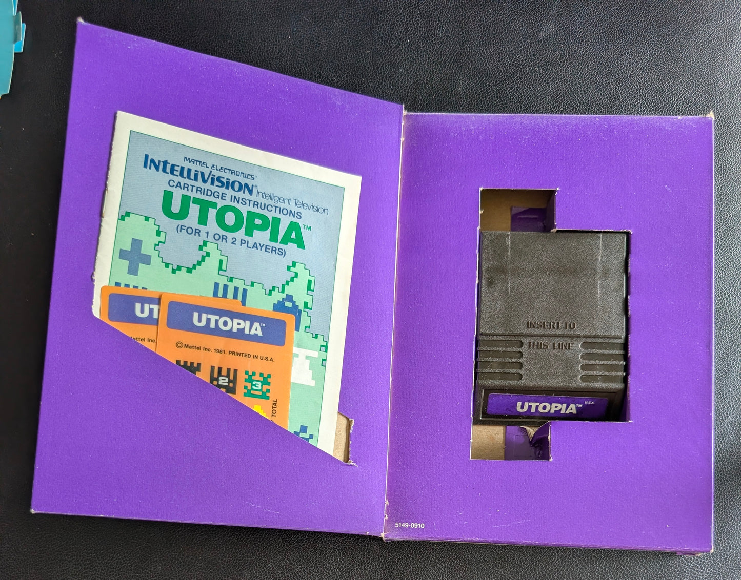Utopia (Intellivision) 1981 | Mattel Electronics | Complete Video Game + 2 Inlays