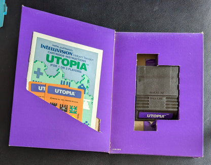 Utopia (Intellivision) 1981 | Mattel Electronics | Complete Video Game + 2 Inlays