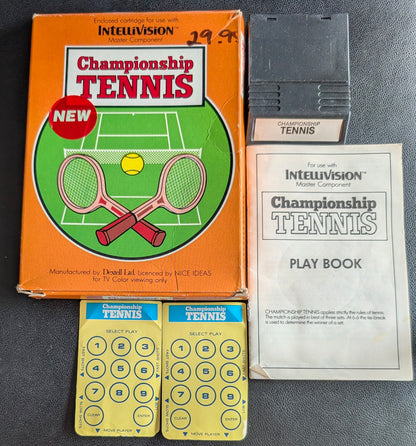Championship Tennis (Intellivision) 1982 | Mattel Electronics | Complete Video Game + 2 Inlays