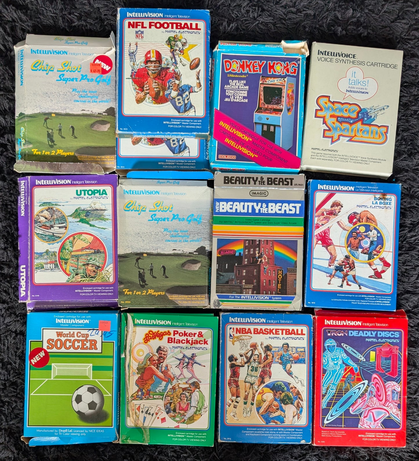 Intellivision Lot of 13 Boxes & Manuals | Mattel + M-Network | Vintage Game Collection