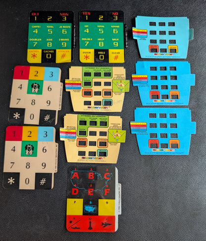 Lot of 10 ColecoVision Inlays (1980) | Original Vintage Controller Overlays