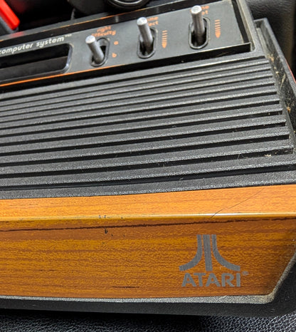 Atari 2600 Woodgrain Console | 2 Paddle Controllers + Joystick | Great 2-Player Package