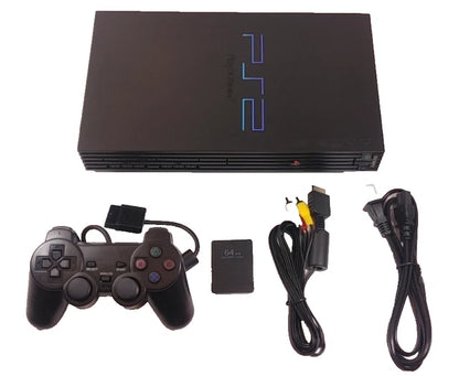 PlayStation 2 PS2 Fat (Black) + 1 Controller & Hook-Up Cords – Various Conditions