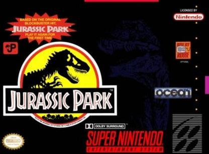 Authentic Jurassic Park Part 1 - SNES - Super Nintendo Ent. System NTSC Cartridge Plus Plastic Protector UNTESTED