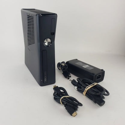 320GB Black Xbox 360 S Model 1439 Bundle + 1 Game + 1 Controller LIKE NEW