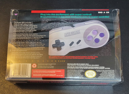 SNS-005 Controller (SNES) - Super Nintendo Ent. 1991 PRISTINE Condition FACTORY PLASTIC - (REAL CIB)