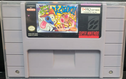 Authentic 1993 Ren & Stimpy Show VEEDIOTS SNES Cartridge (Super Nintendo Entertainment System) Classic Arcade Game Great Original Condition