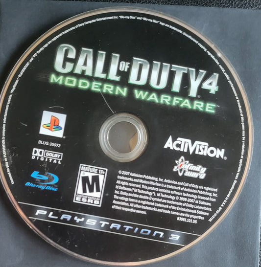 COD Call Of Duty 4 Modern Warfare DISC Only – Sony PlayStation 3 (PS3) | Pre-Owned, Tested & in Great Condition