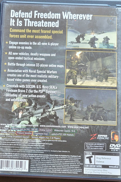 SOCOM U.S. NAVY SEALS: COMBINED ASSAULT - Sony PlayStation 2 PS2 CIB Pre-Owned Great Shape! Tested & WORKING