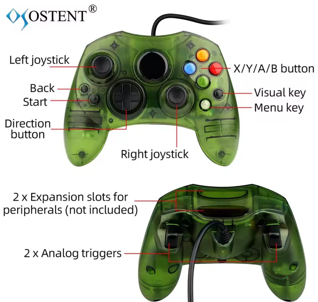 Original Xbox Replacement Controller (Aftermarket) | Wired | Multiple Colors