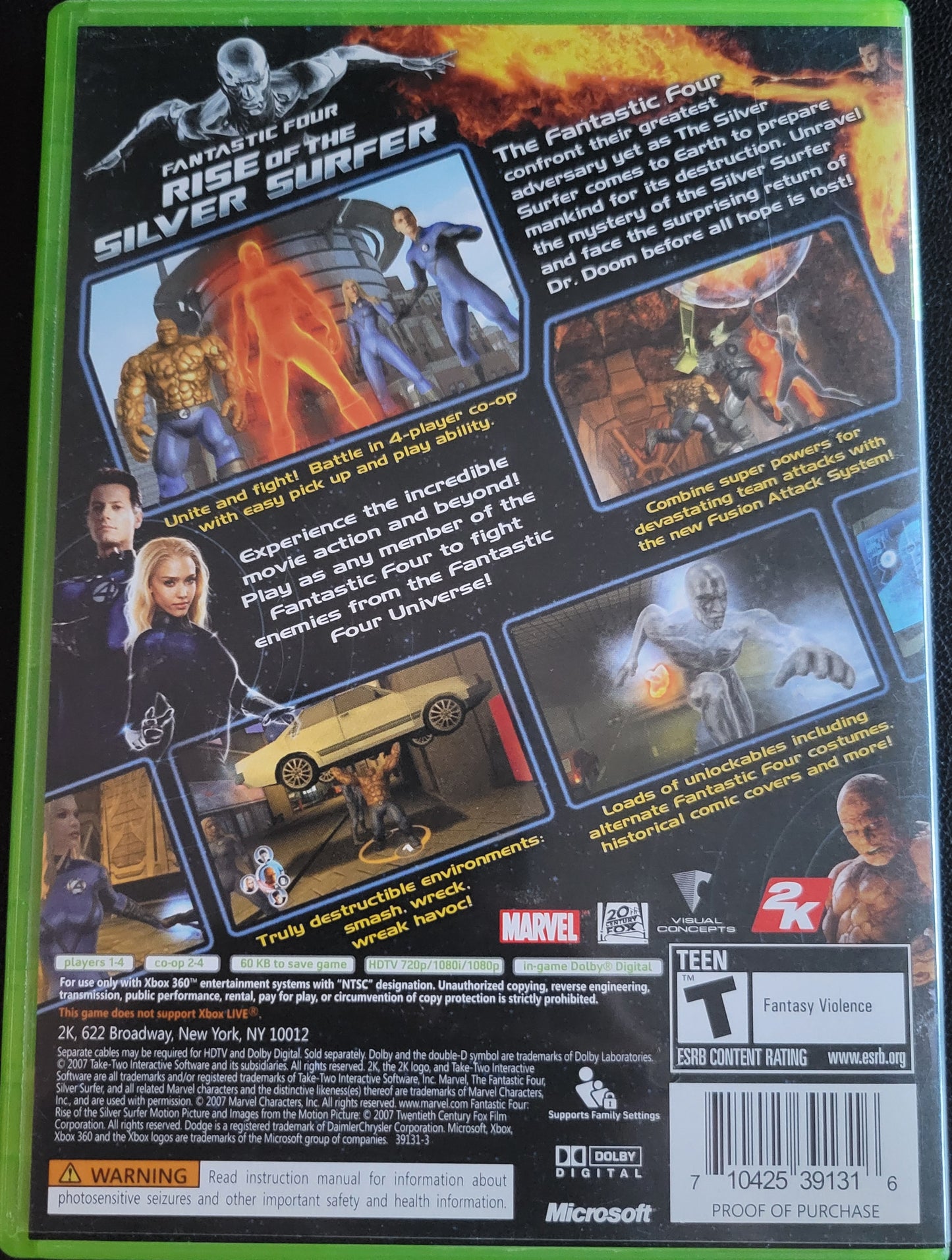 Fantastic Four: Rise Of The Silver Surfer - Microsoft XBOX 360 - CIB MINT Pre-Owned Great Shape Tested & Working