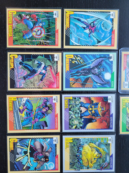 Impel Marvel Cards 1991 One Rare Set Spiderman HULK Absolutely Mint Condition Worth Grading AUTHENTIC 10 Cards