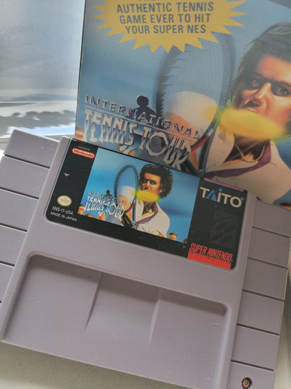 International Tennis Tour CWB Complete With Box - SNES - Super Nintendo Ent. System NTSC Cartridge + Plastic Protector