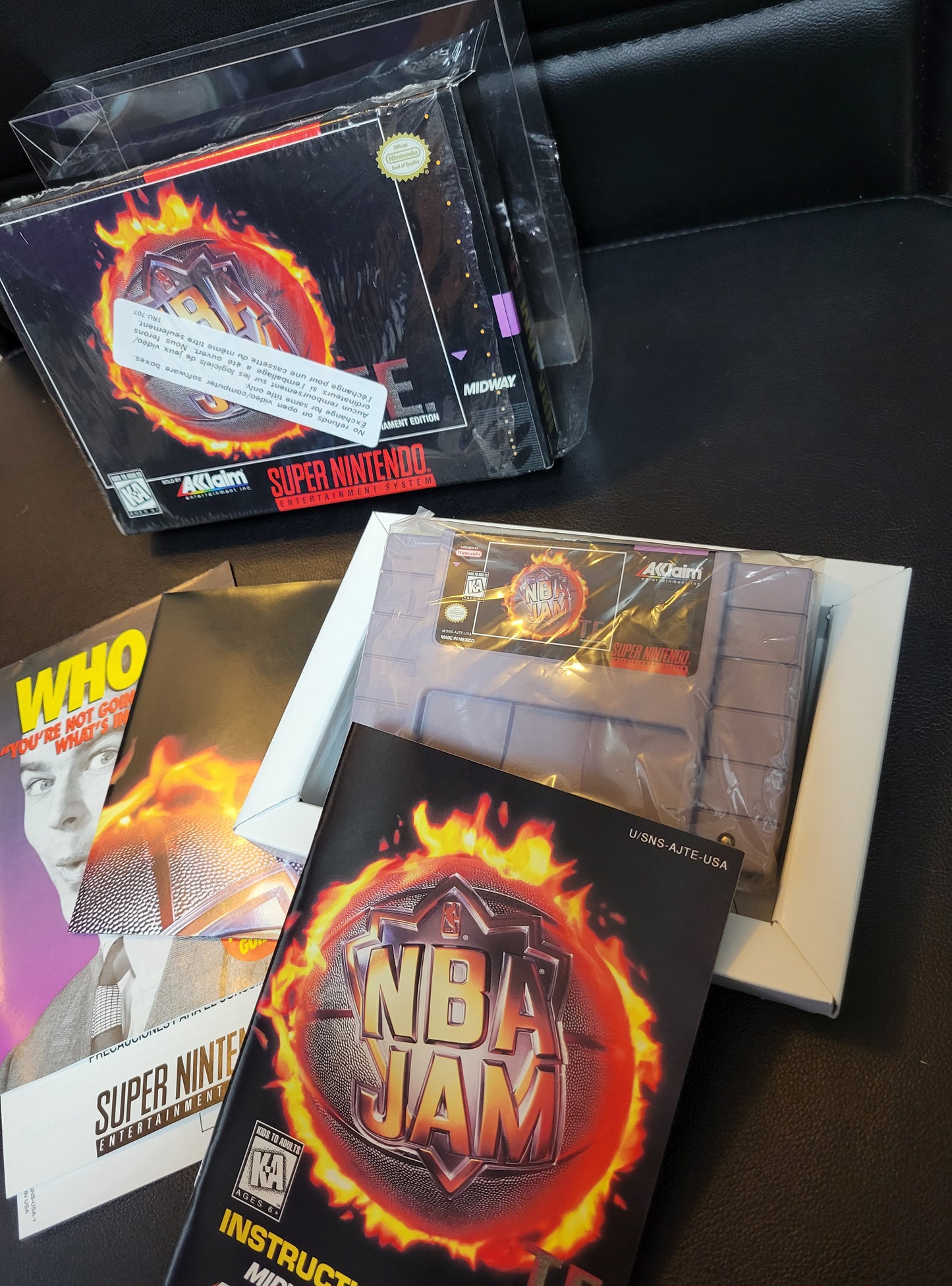 NBA Jam Tournament Edition 1994 (SNES) - Unbelievably Mint Condition FACTORY PLASTIC - (CIB)