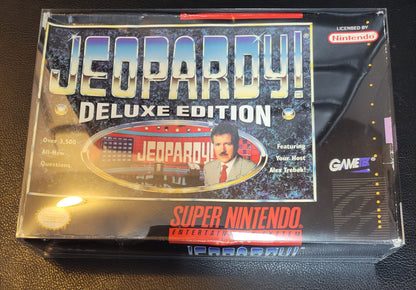 Jeopardy Deluxe Edition (SNES) - Super Nintendo Ent. Great Condition - CWB Box + Protector