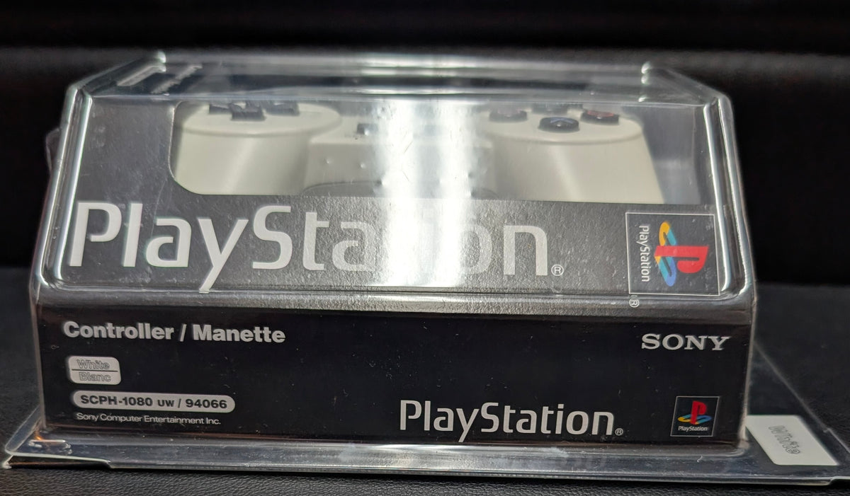 Sony PlayStation PS1 Controller SCPH-1080 UW (1994) | White | Complete in Box (CIB) | Open Box | Rare