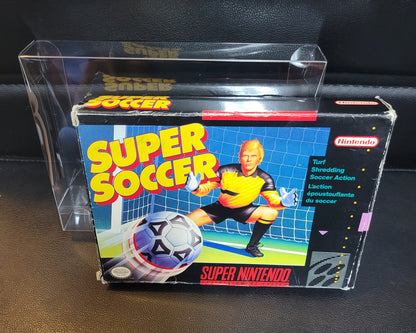 SUPER SOCCER (SNES) - Super Nintendo Ent. 1993 Great Condition - CWB Box + Manual + Protector