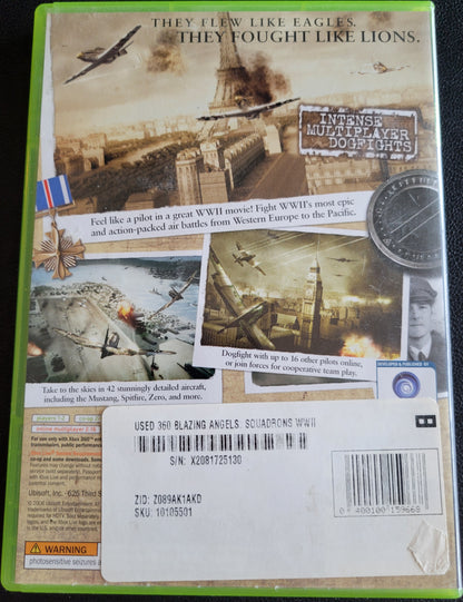 Blazing Angels: Squadrons Of WW2 - Microsoft XBOX 360 - CIB Pre-Owned Great Shape Tested & Working