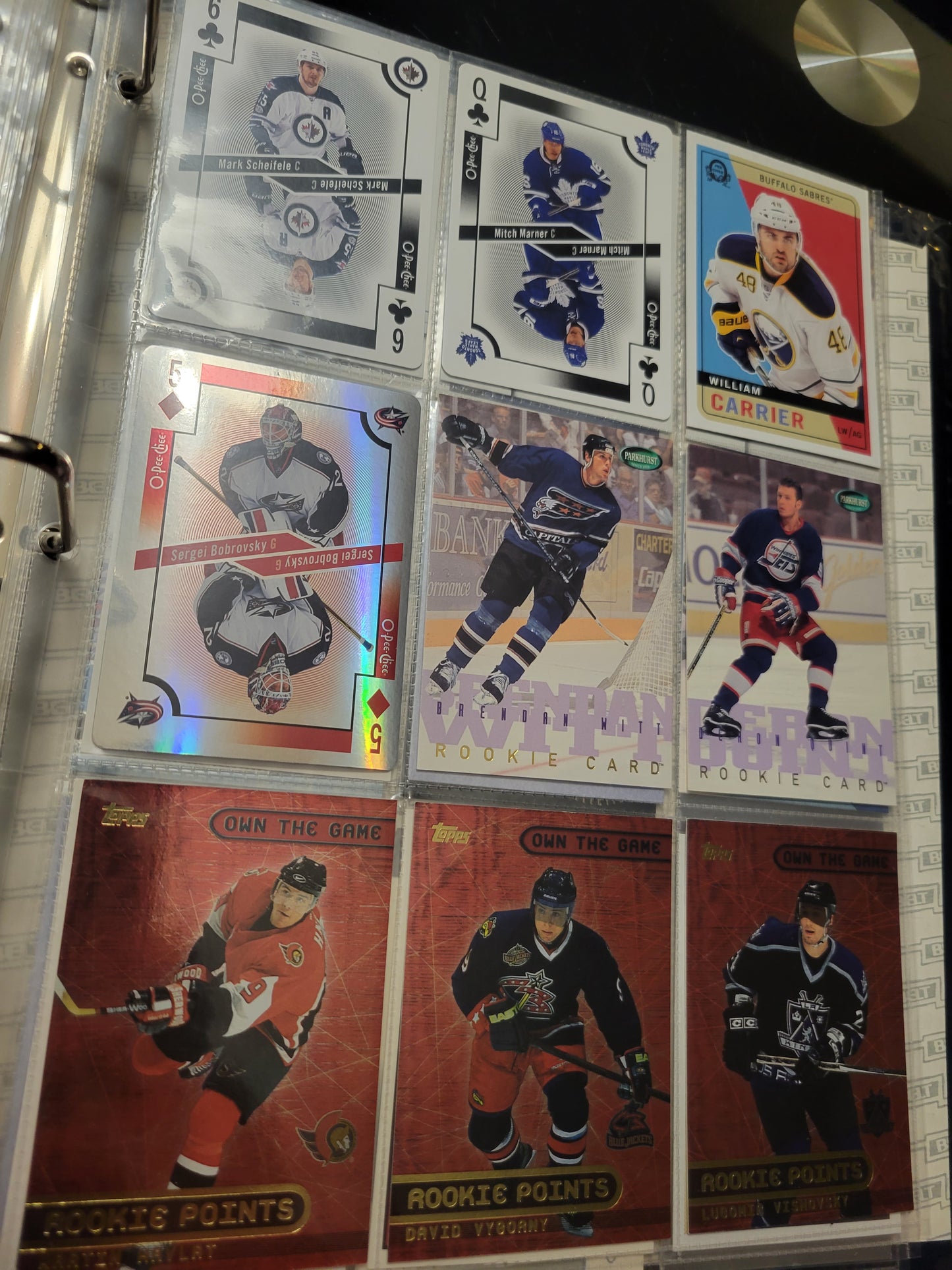 BINDER Lot Of 41 Assorted NHL MLB HOCKEY BASEBALL Cards 80s 90s Protection Since New Great Investment Opportunity