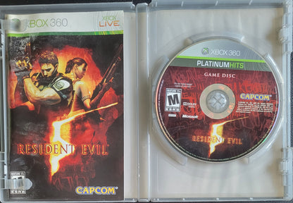 Resident Evil 5 Platinum Hits - (CIB) - Microsoft XBOX 360 - Pre-Owned Like New CLEAN DISC