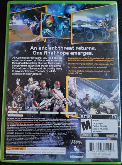 MASS EFFECT - Microsoft XBOX 360 - CIB Pre-Owned Great Shape Tested & Working