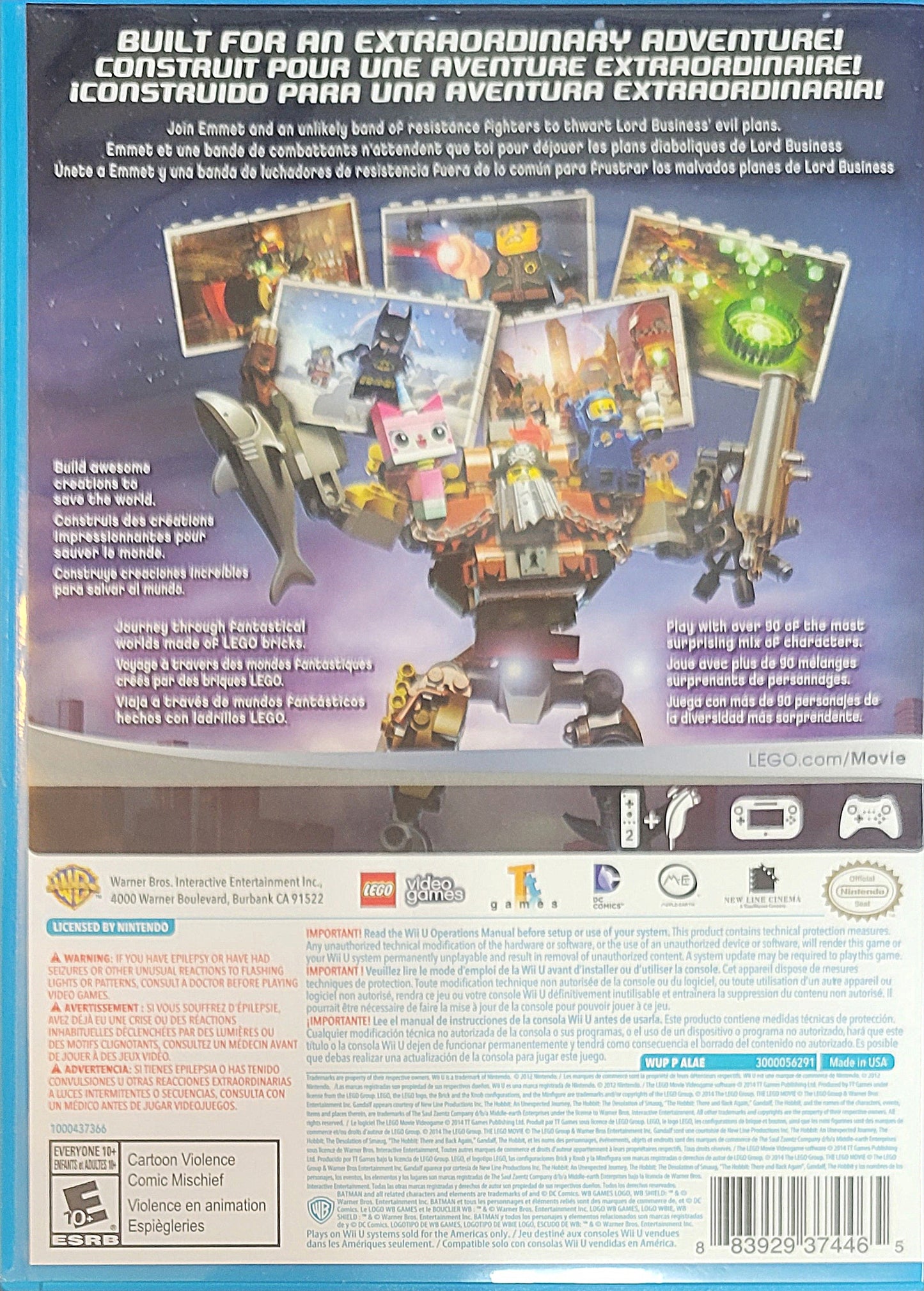 The Lego Movie Video Game – Nintendo Wii U CIB – RE-SEALED + Like New