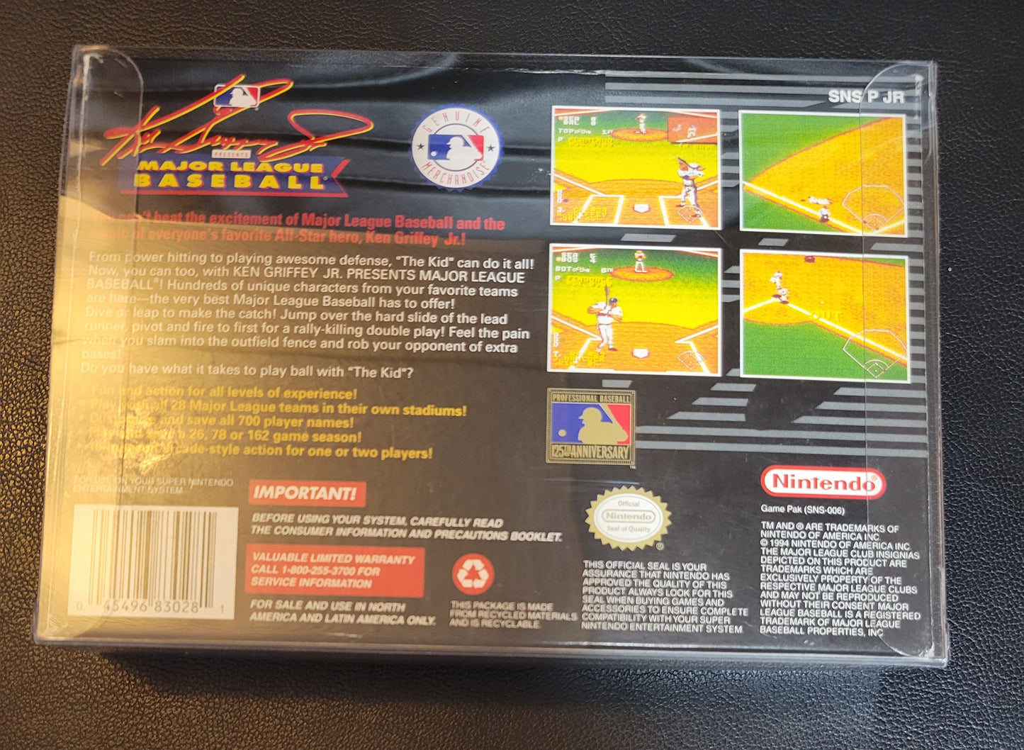 Ken Griffy Jr's Major League Baseball (SNES) - Super Nintendo Ent. 1994 IMMACULATE Condition - FACTORY PLASTIC (REAL CIB)