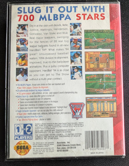 HardBall '94 - Boxed CIB (Sega Genesis) | 1994 | Sports / Baseball