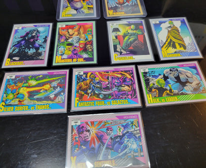 2ND EDITION Marvel Cards 1991 One & Only Extremely Rare Set Rhino + Wolverine Absolutely Mint Condition Worth Grading AUTHENTIC 10 Card Set