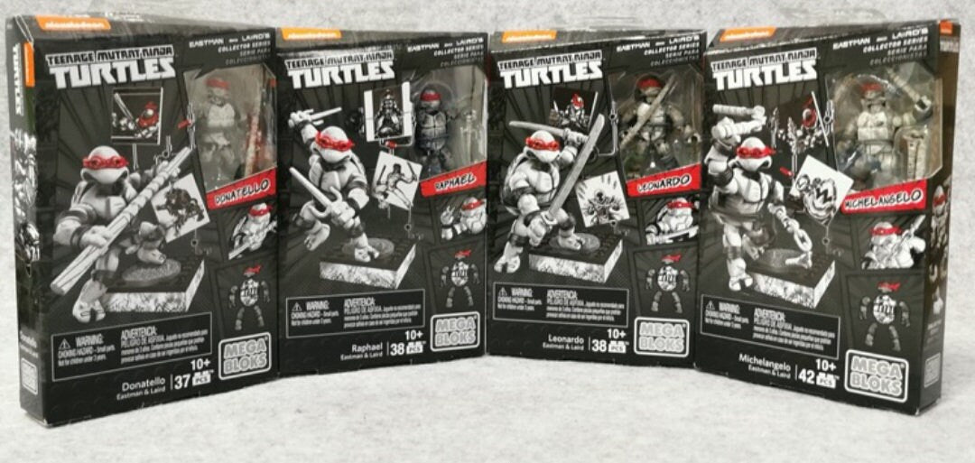 4 Piece Set TMNT Teenage Mutant Ninja Turtles 15 cm Mega Block Collection Classic TV Figures Sealed Box Plastic Action Figure A+