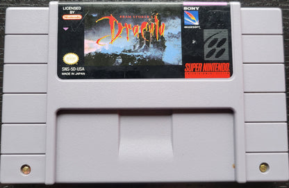 Authentic DRACULA - SNES - Super Nintendo Ent. System 1995 NTSC Cartridge + Protector