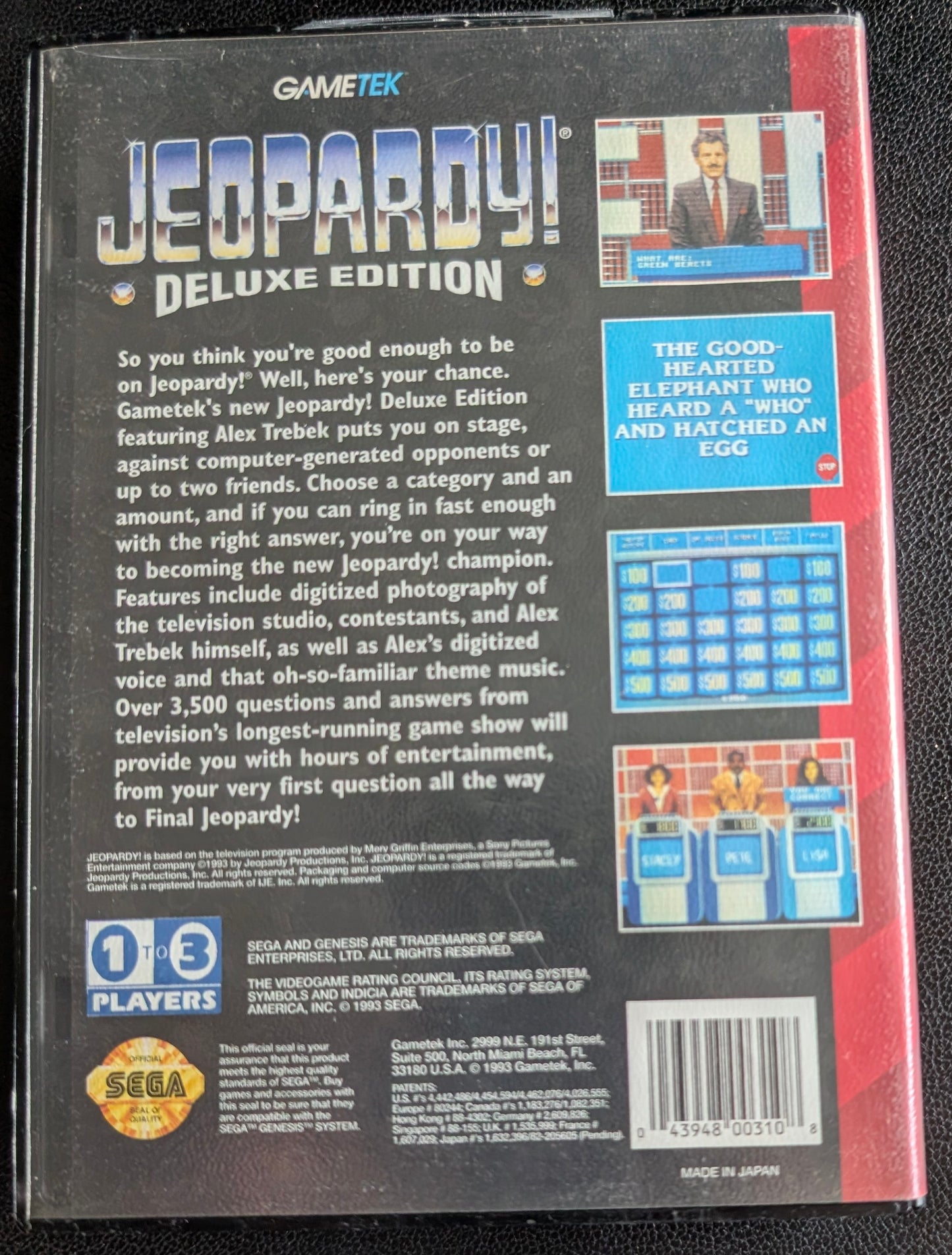 Jeopardy! Deluxe Edition - Boxed CIB (Sega Genesis) | 1993 | Trivia / Party