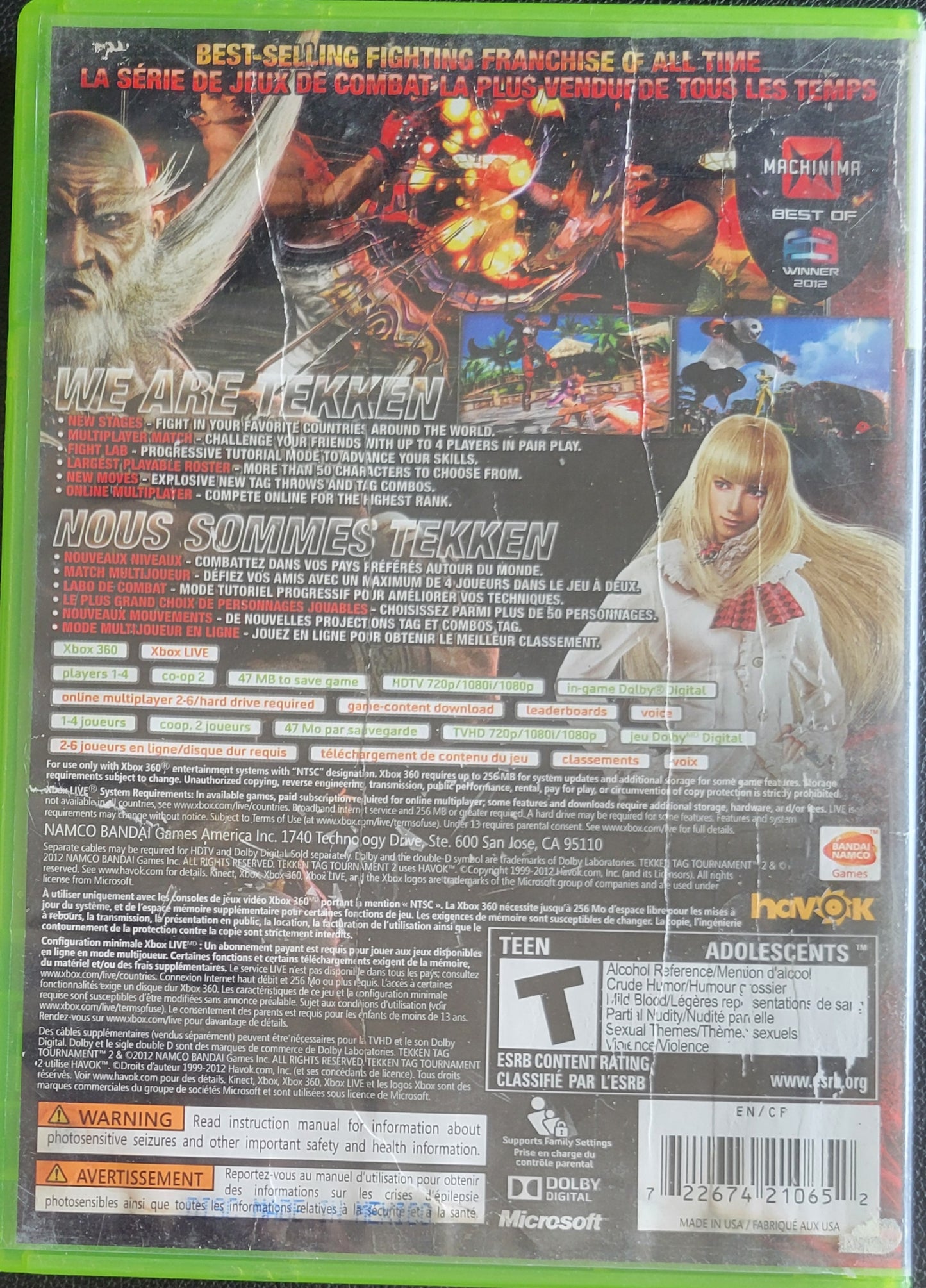 Tekken Tag Tournament 2 - (CWB) - Microsoft XBOX 360 - Pre-Owned Like New CLEAN DISC