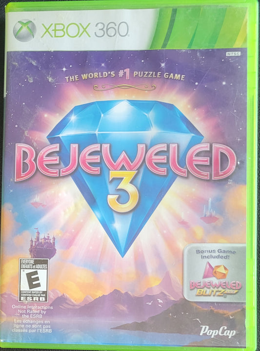 Bejeweled 3 - (CIB) - Microsoft XBOX 360 - Pre-Owned Like New CLEAN DISC