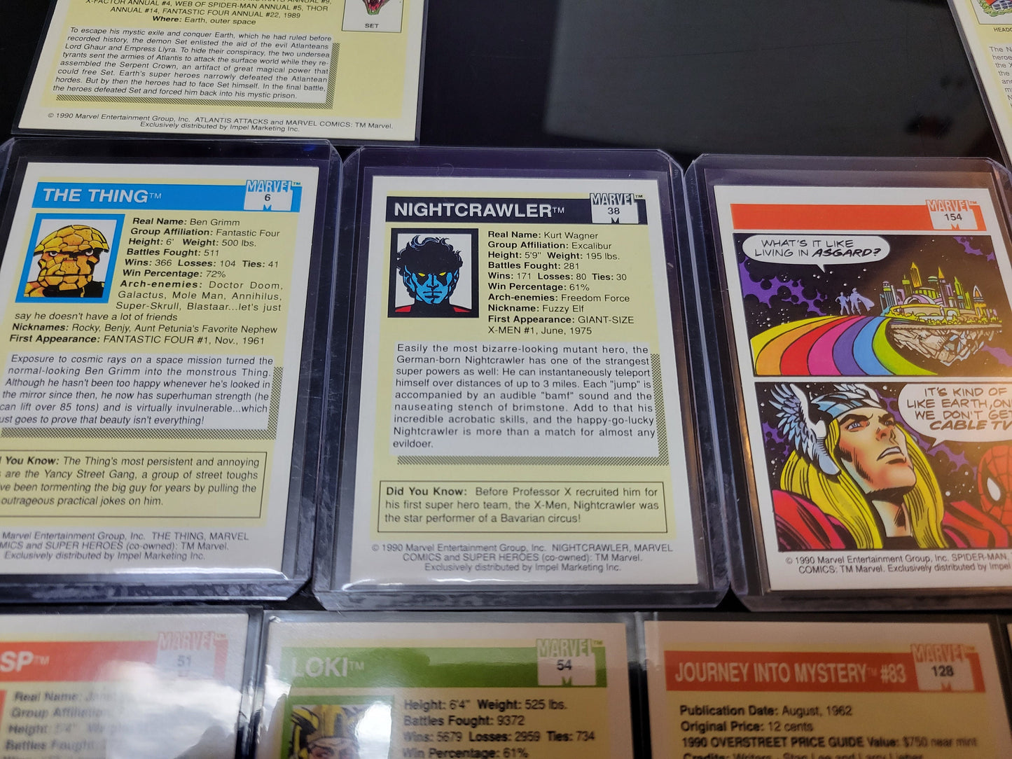 1st EDITION Marvel Cards 1990 One & Only Super Rare Base Set Spider-Man Venom Green Goblin X-Men Mr FANTASTIC First Time Ever Seen On Cards!